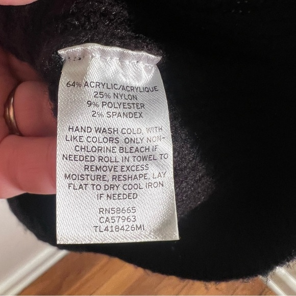 Leith Crewneck Balloon Sleeve Sweater Black XS - Picture 13 of 13